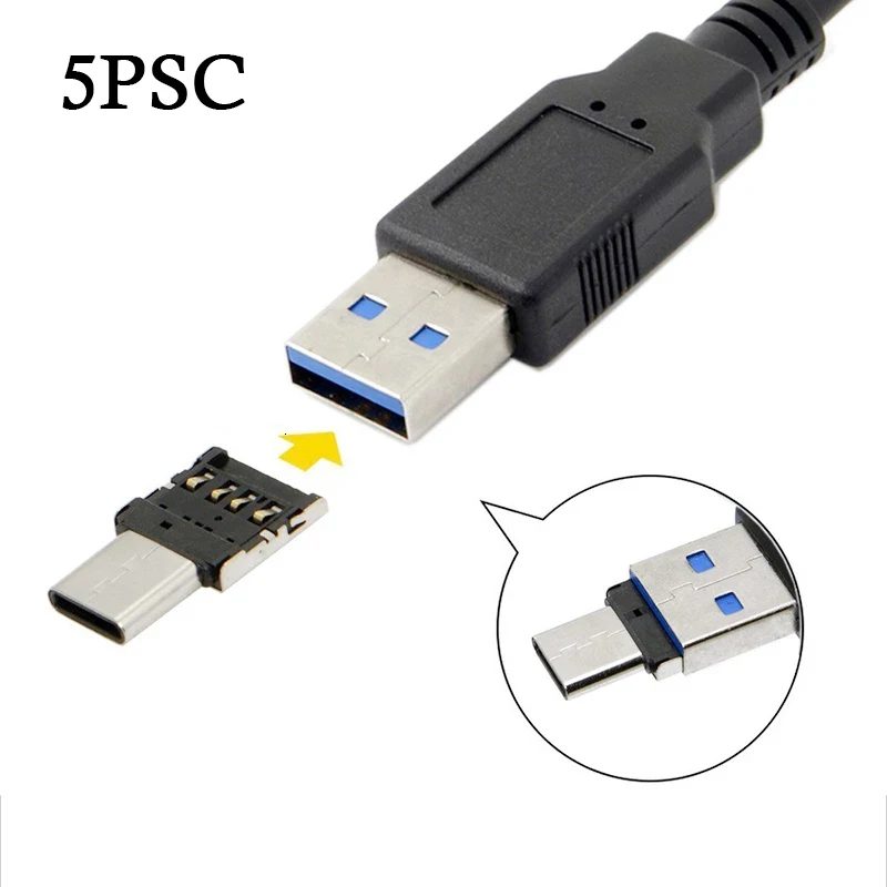 1-5 stücke Typ C Zu USB 2,0 OTG Adapter Micro USB Typ-c Stecker Auf USB Buchse konverter Für Macbook Samsung S20 USB C OTG Stecker
