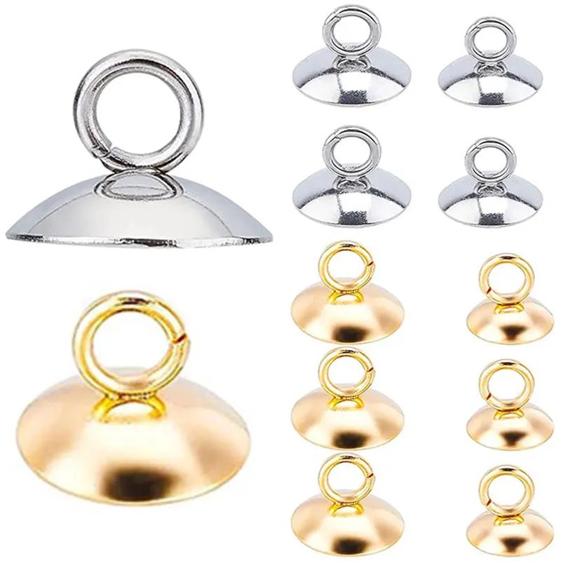 20 Stück 4/6/8/10 mm Edelstahlperlen Endkappen Verschluss Anhänger Charms Verbinder für DIY Schmuckherstellung