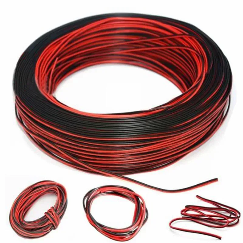 1pc 10m 2pin Autos Motorrad Elektrokabel rot/schwarz Stecker für LED-Licht 2 Verlängerung kabel aus reinem Kupferdraht