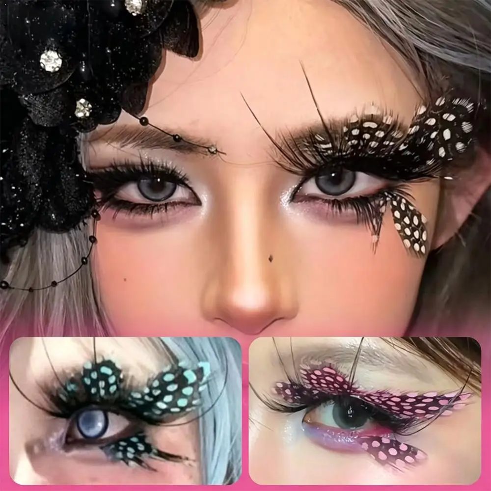 Extra lange gepunktete Wimpern, Dekoration, kreative Kunst, Make-up, DIY-Wimpern für Bühnenauftritte, Fotoshooting, Kostümzubehör