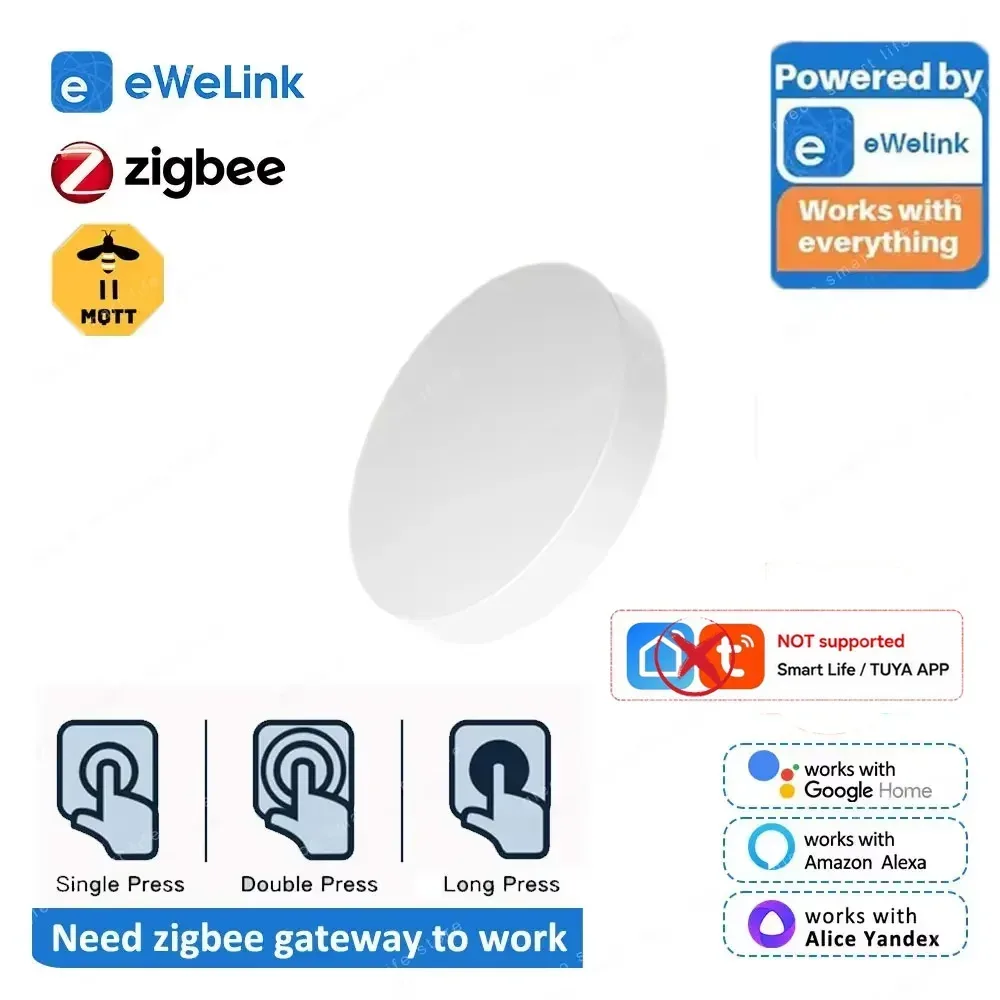 Neue Zigbee Taste Szene Schalter Drahtlose Fernbedienung One Key Controller Smart Home Automation Szenario Für Ewelink Alexa Google 2Mqtt