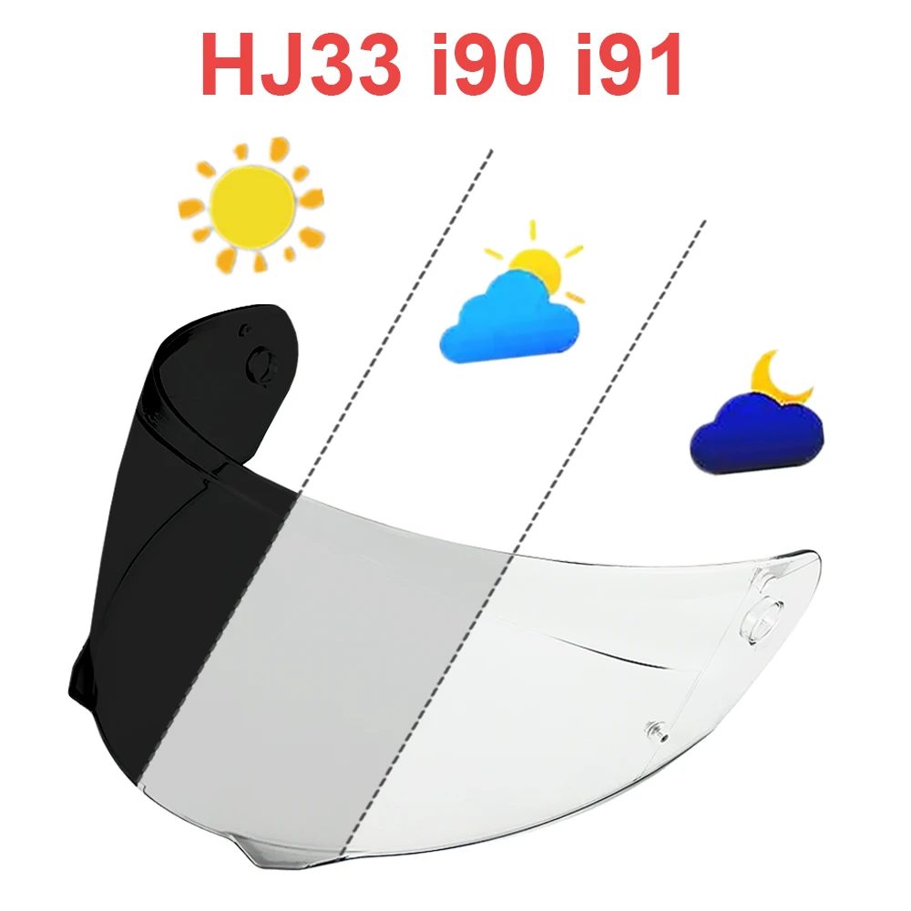 HJ33 Photochromatischer Gesichtsschutz, Visier, Sonnenschutz, Helm-Ersatz für HJC I90 I91 Visera Casco Moto, hochfestes Zubehör