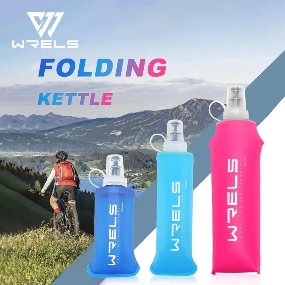 1pc150ml/250ml/500ml Outdoor Faltbare Silikon Biss Größe Wasser Flasche Laufen Camping Wandern Reise bequeme Wasser Flasche