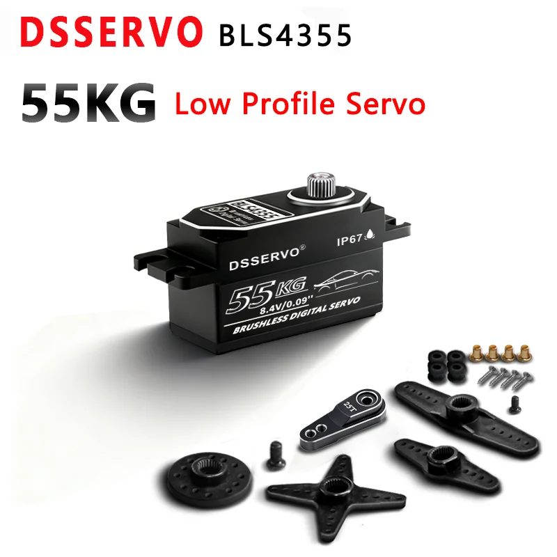 1 Stück Low-Profile BLS4355 Digital Servo 55KG Großes Drehmoment Wasserdichte Servos für RC Auto Crawler SCX10 Truck Roboter Upgrade-Teile