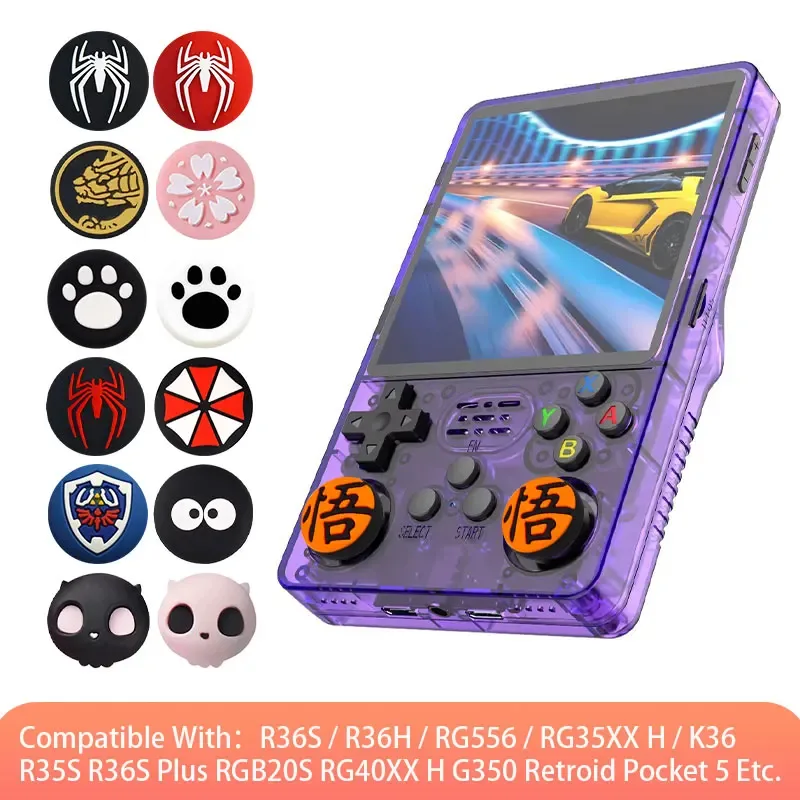 Spider Thumb-Stick-Griffkappe für R36S RG35XX H R36H Retroid Pocket 5, Retro-Spielkonsolen-Joystick-Abdeckung, Silikon-Schutzhülle
