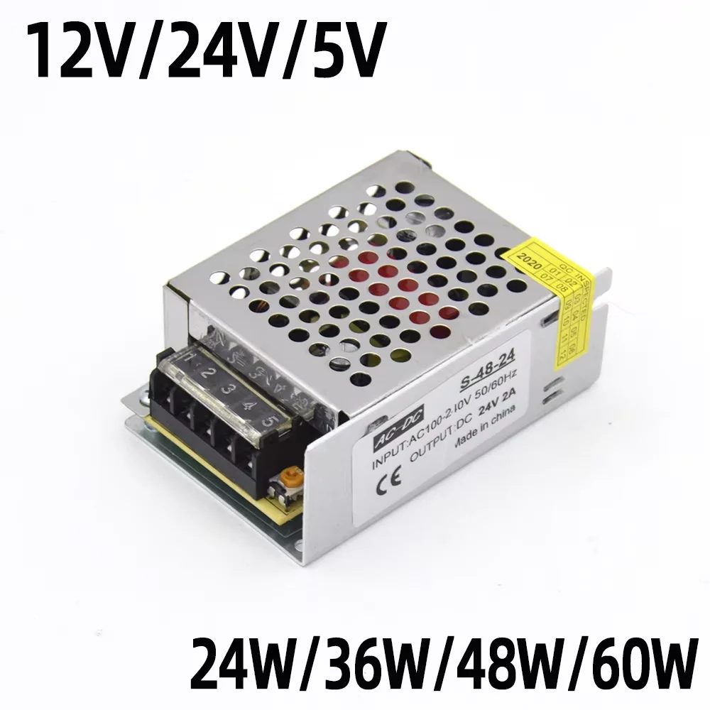 Beleuchtungstransformatoren 110 V 220 V auf DC 5 V 12 V 24 V 24 W 36 W 48 W 60 W für CCTV-LED-Streifen-Netzteil-Adapter