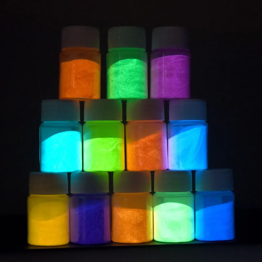 20 g langlebiges, helles, leuchtendes Pulver, Farbe, Epoxidharz-Pigment, leuchtet im Dunkeln, fluoreszierendes Pulver, DIY-Schmuckherstellung, Füllstoff