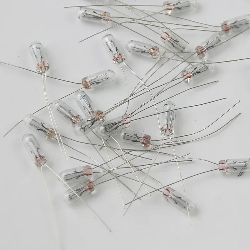 50 Stück 5 mm 4 mm 3 mm klare 12 V Mini-Glühbirne aus Weizenreis, Schalterknopf, Glühbirnen, Anzeigelampe, Wolframlampe, Zubehör