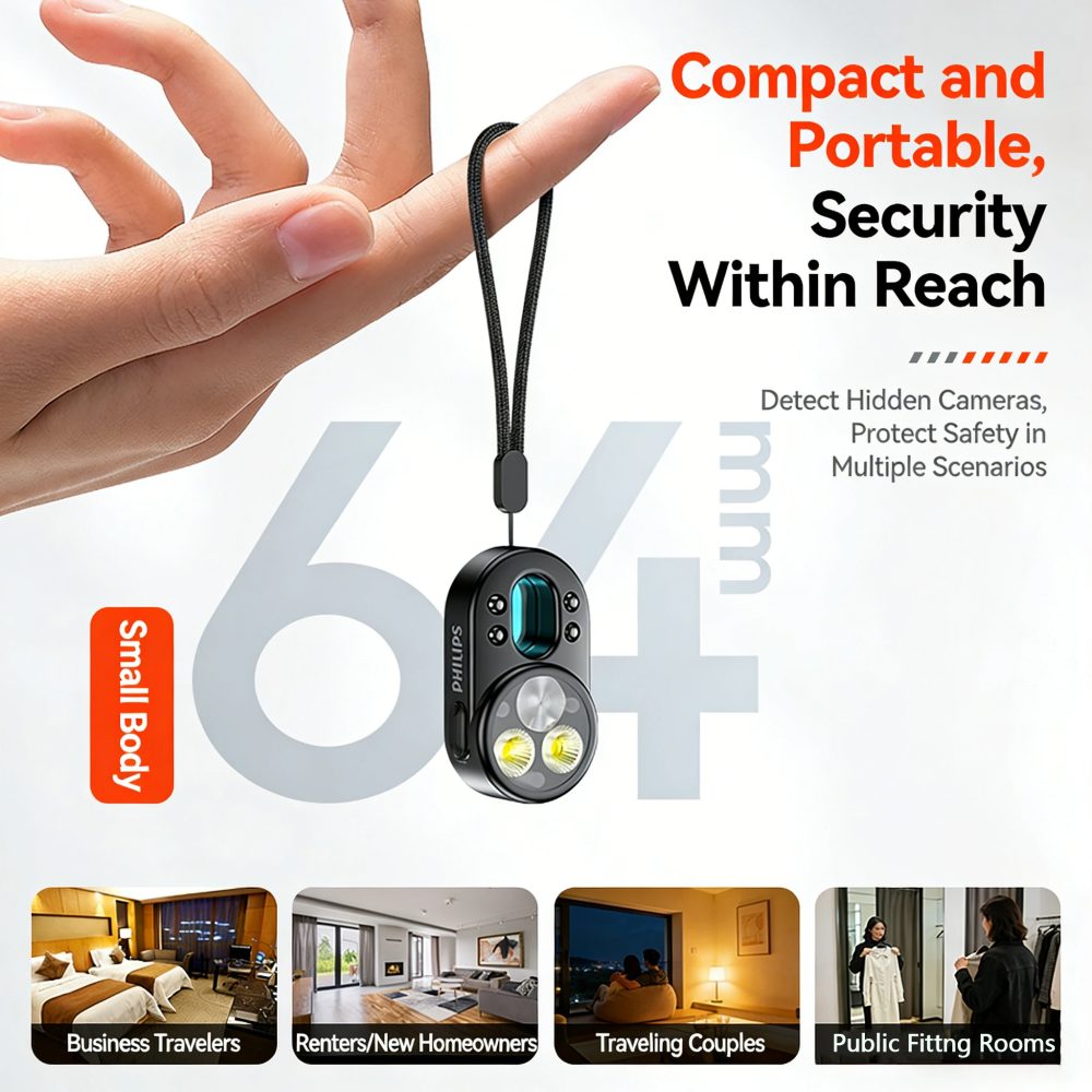 Philips SFL1551 Multifunktionale, kompakte, tragbare Taschenlampe mit Rucksackaufhängung und Taschenclip für das Lesen im Freien.