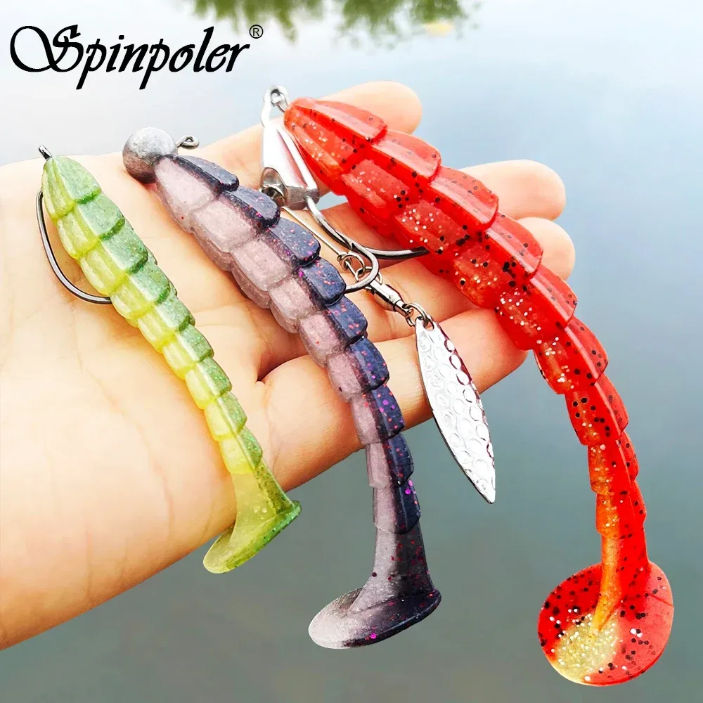 Spinpoler Breaker 7 cm 9 cm 11,5 cm Weiche Köder Angeln Köder Paddel T Schwanz Stick Wurm gesalzen Shad Swimbait Wobbler Bass Hecht Forelle