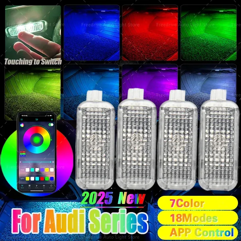 Für Audi A1 8X A3 8V 8Y A4 B8 B9 A5 8T A6 C6 C7 C8 A7 A8 D3 D4 D5 Q2 Q3 8U F3 Q5 8R FY Q7 4L 4M RGB Fußraum Lichter HD Sitz Lampe