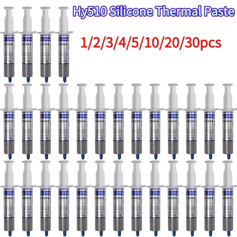 Hy510 Silikon-Wärmeleitpaste, Wärmeübertragungsfett, Kühlkörper, CPU, GPU, Chipsatz, Computer-Kühlspritze, graues Compound-Fett