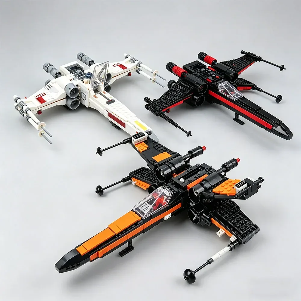 MOC Raumschiff-Kämpfer Dunkle X-Wings Galaxis-Raum-X-Flugzeug Sternenschiffe Kampfflugzeug-Modell Bausteine Festival-Party-Geschenke