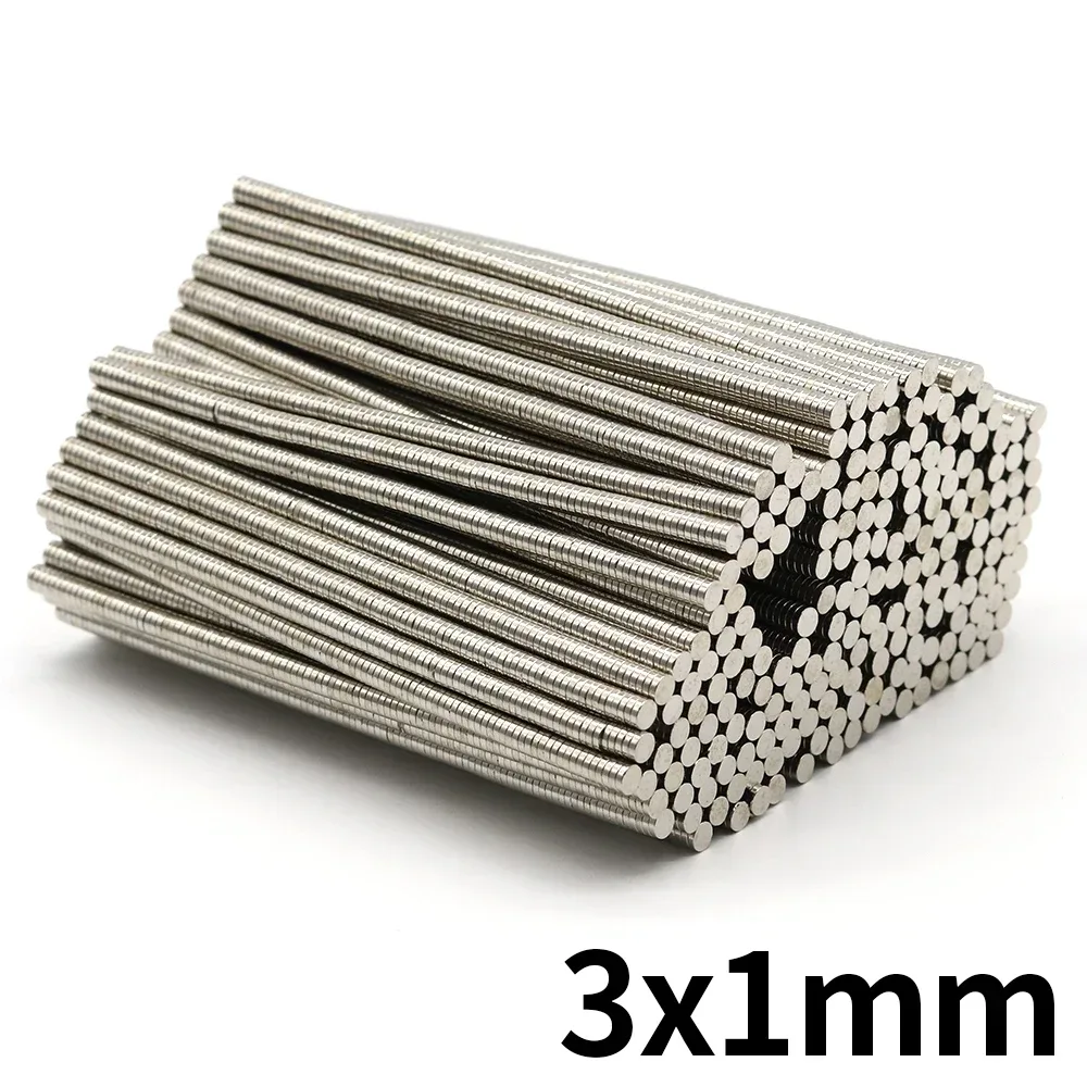 3 x 1 mm runder, superstarker Neodym-Magnet N35, leistungsstarker magnetischer NdfeB-Permanent-Kühlschrankmagnet, Imanes DIY
