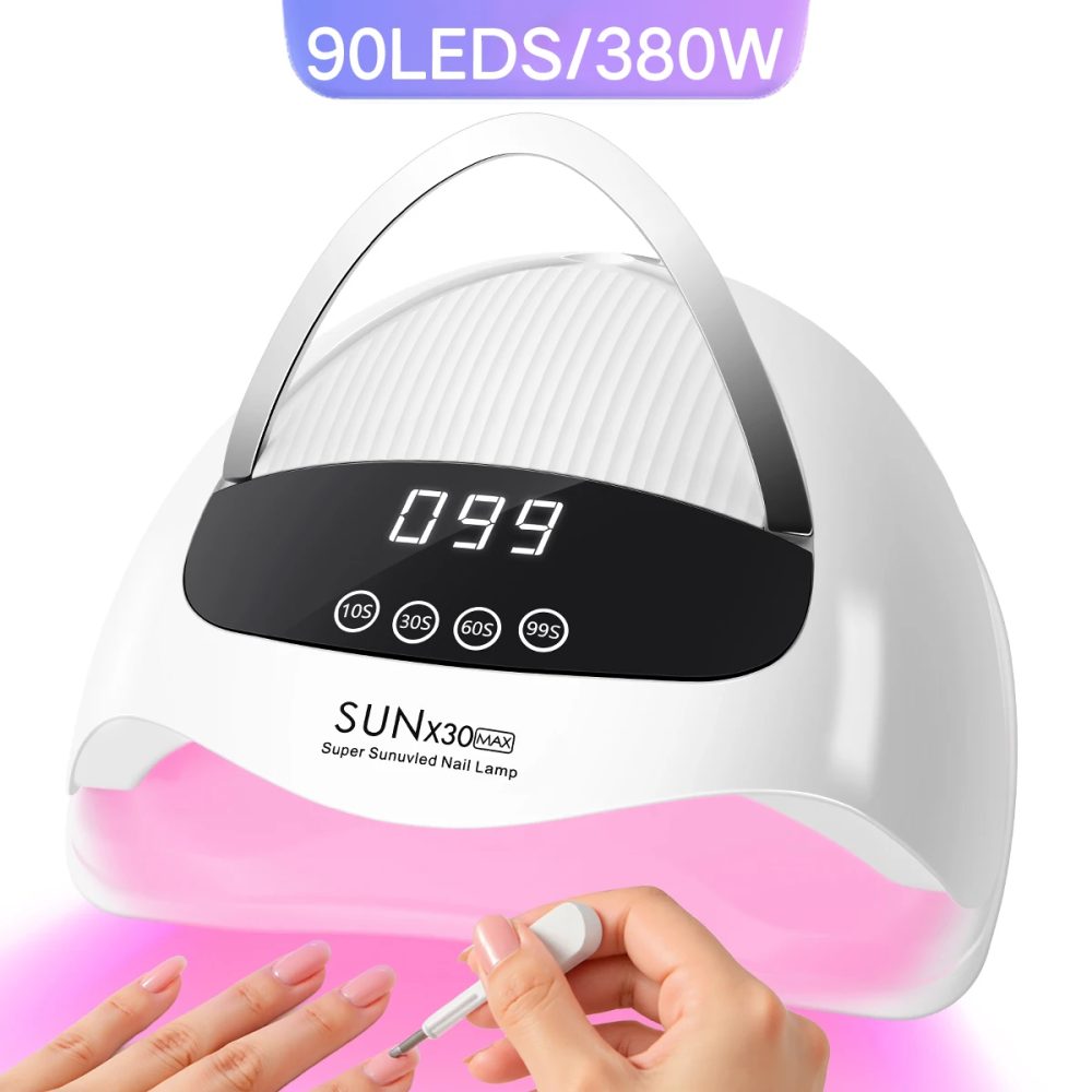 DianaBeauty 380 W professionelle UV-LED-Nagellampe mit LCD-Display, 90 LEDs Nageltrockner zum Trocknen aller Gele, Nagellack, Nagelkunstwerkzeuge