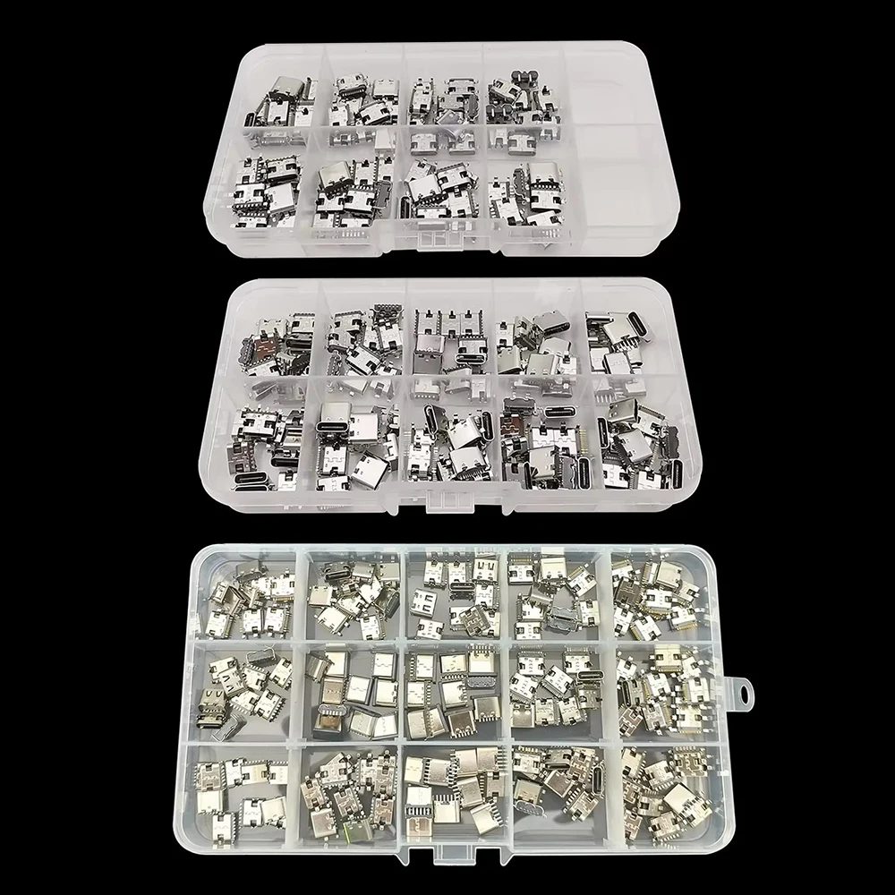 80/100/150 Teile/schachtel Typ-C USB Stecker Lade Port 2/6/16Pin SMD SMT PCB USB-C Buchse Für Telefon und Digitale Produkt Reparatur Kit