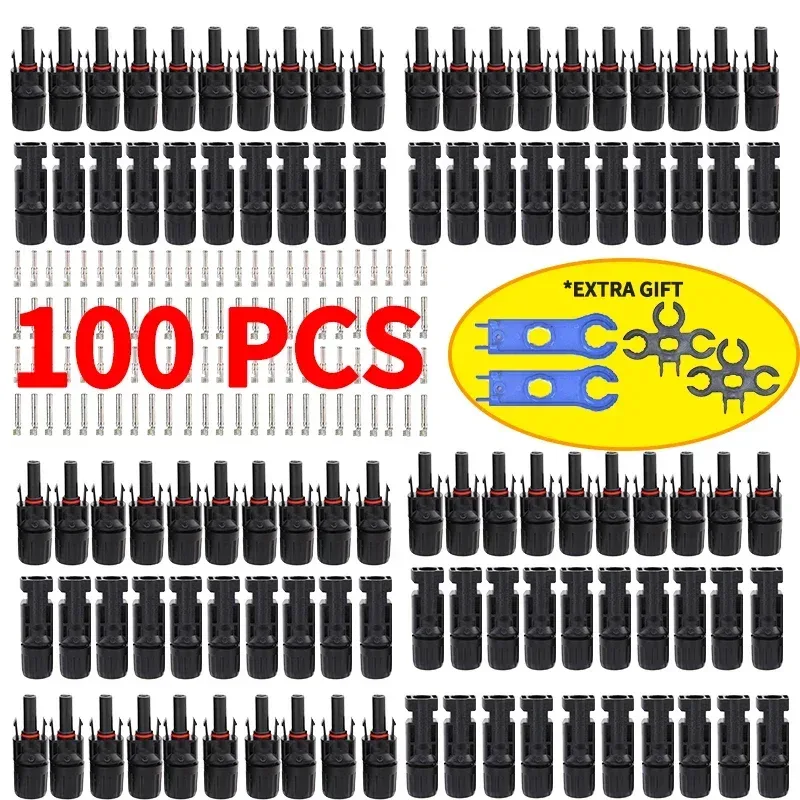 Kostenloser Versand 400/200/100/10 Pcs Solar Stecker PV Stecker 1000V DC 30A Anschlüsse Kit für Photovoltaik PV/MC Kabel 2,5/4/6mm2