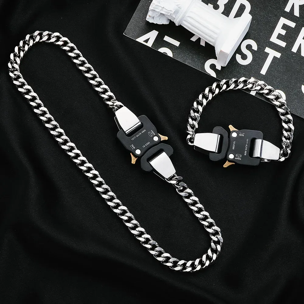 Hip-Hop funktionale Schnalle dicke Kette Metalls chloss Halskette Armband Persönlichkeit Straße Männer und Frauen Accessoires Geschenk