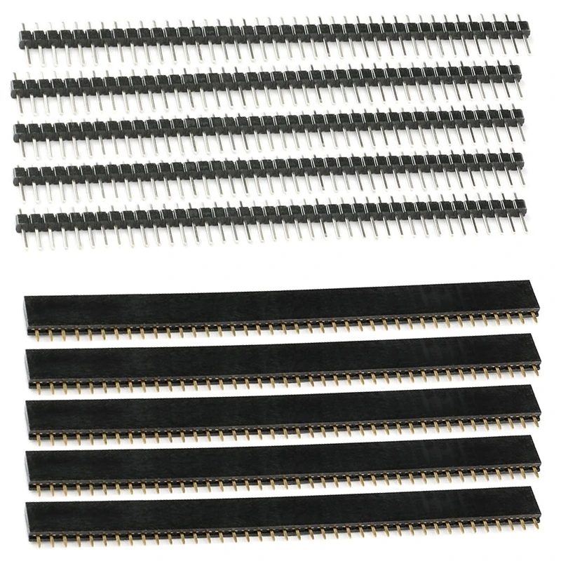 10PCS 1x40Pin 2,54mm Pitch Einreihige Weibliche PCB Buchse Bord Männlichen Pin Header Stecker Für Arduino