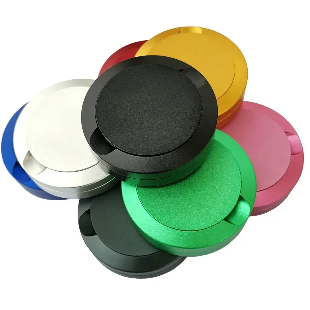 Zyn Metalldose, 72 mm, Behälter, Aufbewahrung, Zinn, Snus-Dosen, Aluminium, schwarze Farbe, 3 Schichten, Schnüffelbox, CNC-Metall für Snus