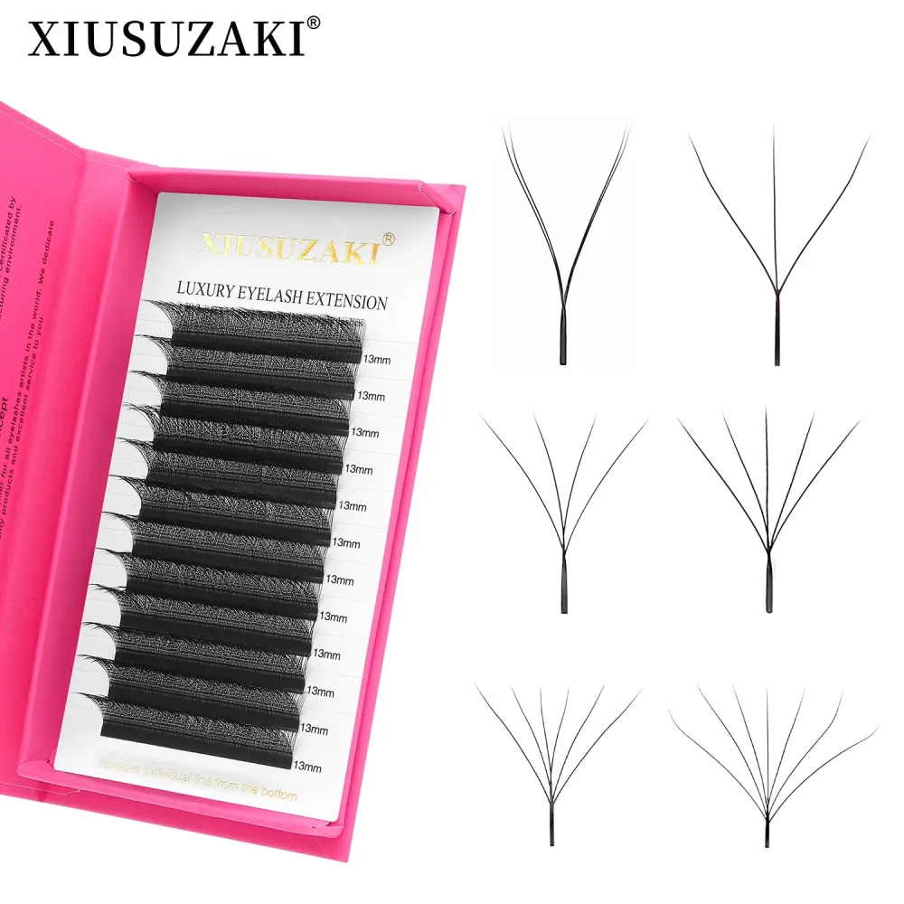 XIUSUZAKI W-förmige Wimpern Bloom 2D 3D 4D 5D 6D 7D 8D Automatische Blüte Vorgefertigte Fächer Wimpernverlängerungen YY Einzelwimpern