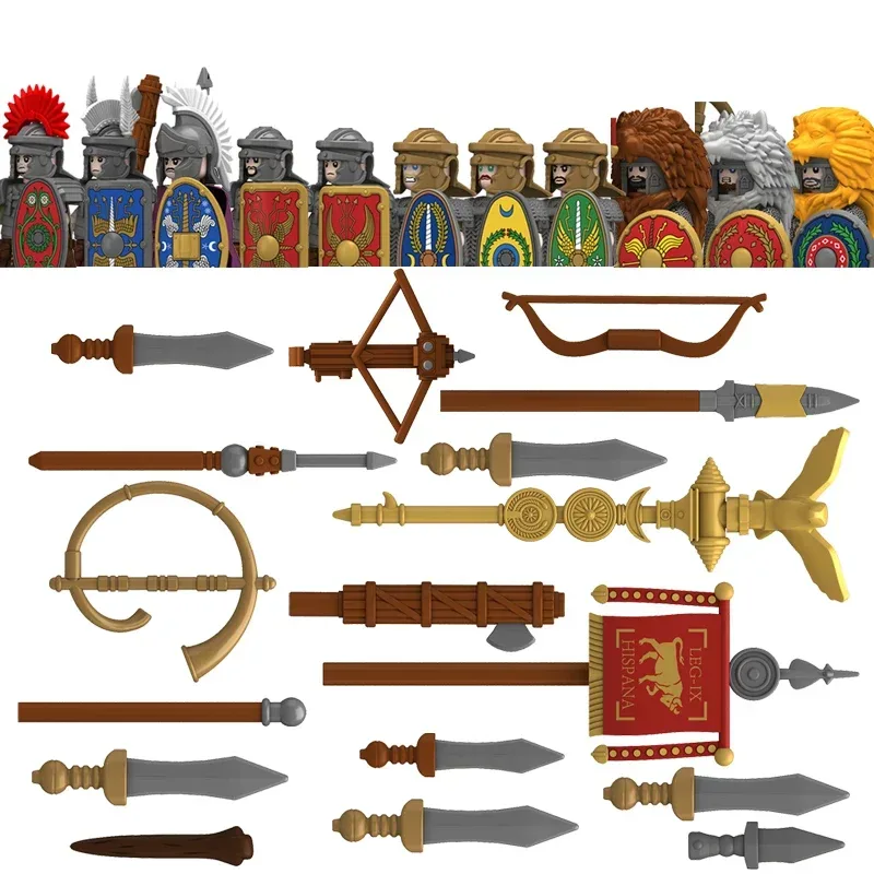 Mittelalterliche Militär-Römische Legionär-Bausteine Königliche Garde Armee Soldatenfiguren Bogenschütze Armbrustschütze Adjutant Bausteine Spielzeug
