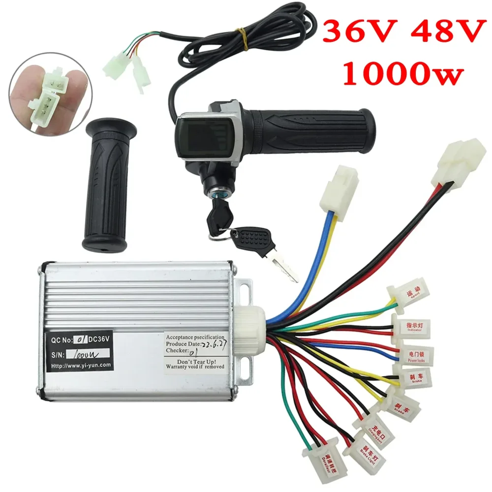 36V 48V1000W Smart Bürstenlosen Controller Mit Schlüssel Power Speed Rotary Drossel Für Elektrische Roller Fahrrad Zubehör