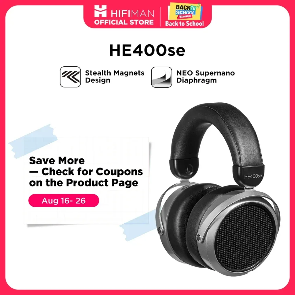 HIFIMAN HE400SE Stealth-Magnete Over-Ear-Kopfhörer mit offener Rückseite und planarer Magnetkabel in voller Größe