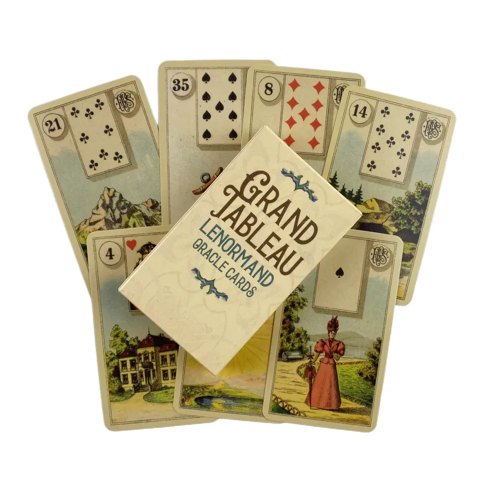 Grand Tableau Lenormand Oracle Kartenspiel Wahrsagerei Wahrsagerei Visions Edition Nachrichten Brettdeck mit Papierführer