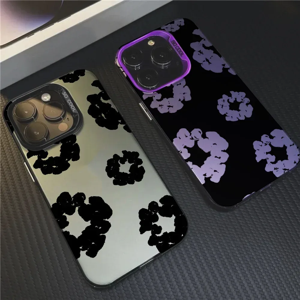 Luxuriöse D-Denim T-Tears Handyhülle für iPhone16,15,14,13,12,11, Mini, Pro, MAX Candy Matte, stoßfeste Rückseite