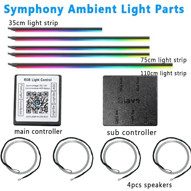 18/22 IN 1 Atmosphäre Lampe Teile Symphony 213 Farbe 35 cm 75 CM 110 CM Acryl Licht Streifen haupt Controller Sub Controller Lautsprecher