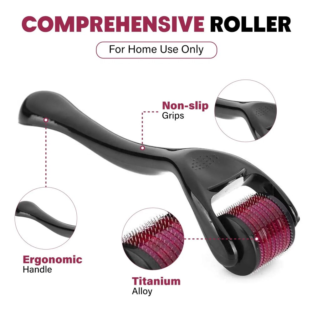 Micro Needling 540 Roller Derma Roller Professionelle Titan Dermaroller 0,2/0,25/0,3 mm Haarwuchs-Bartwachstumsbehandlung