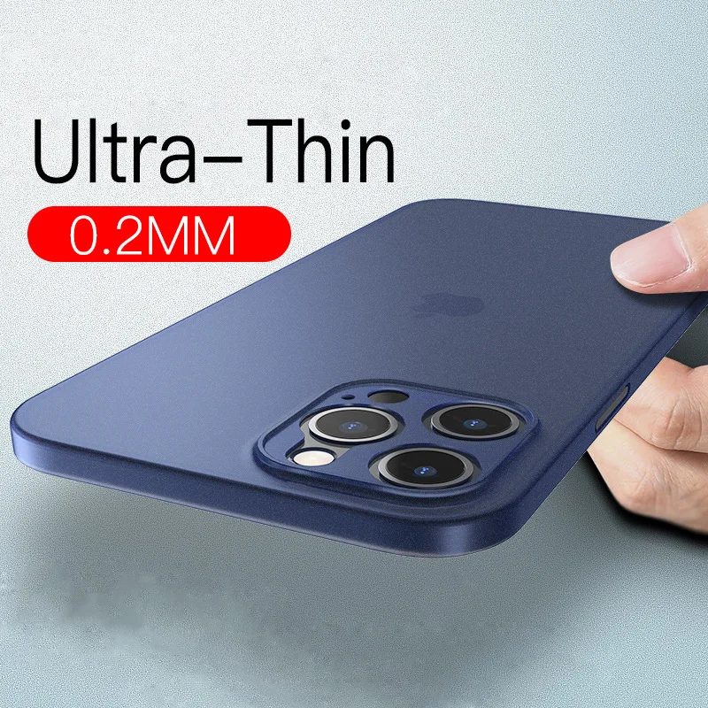Neue 0,2 mm ultradünne matte PP-Hülle für iPhone 11 12 13 14 15 Pro X Xr Xs Max 13 Mini 7 8 Plus SE 2020 klare harte PC-Abdeckungshüllen