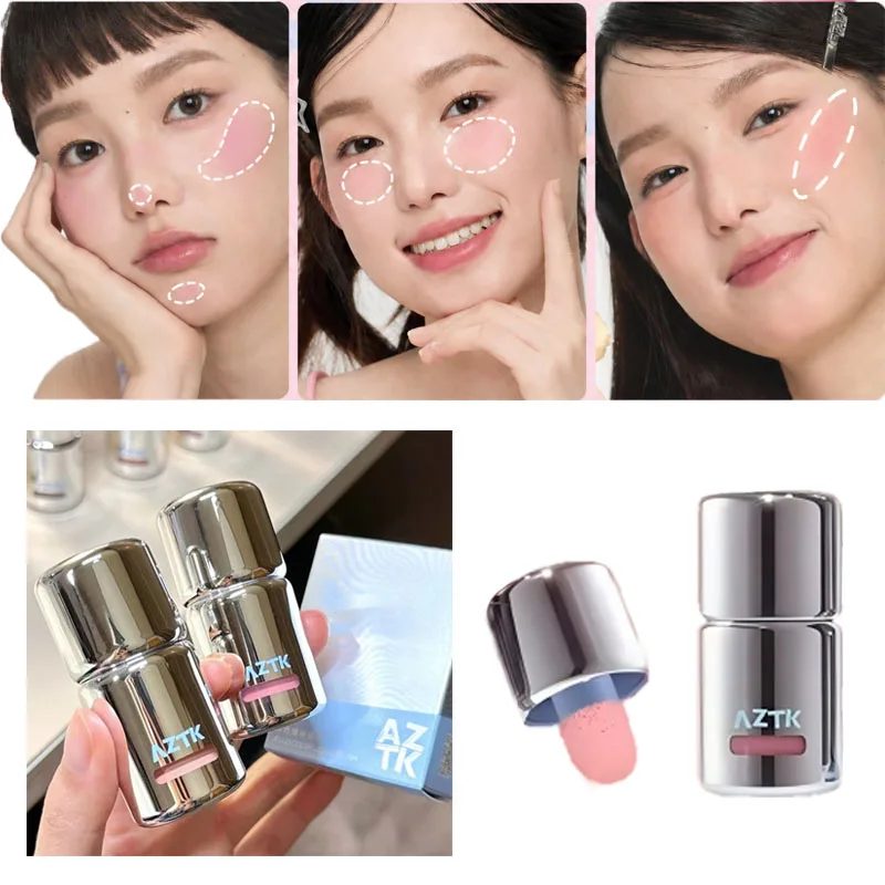 AZTK JC04 Wasser-zu-Puder Flüssiger Rouge Weich-Matt Natürlicher Glanz Aufhellender Wangen-Tint Leicht Mischbar Wasserfestes Make-up