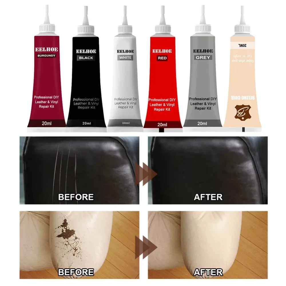 20 ml natürliche Lederfüllmasse, Reparaturpaste, Auto-Leder-Restaurierungscreme, überstreichbare Restaurierungscreme für Risse, Verbrennungen, Löcher