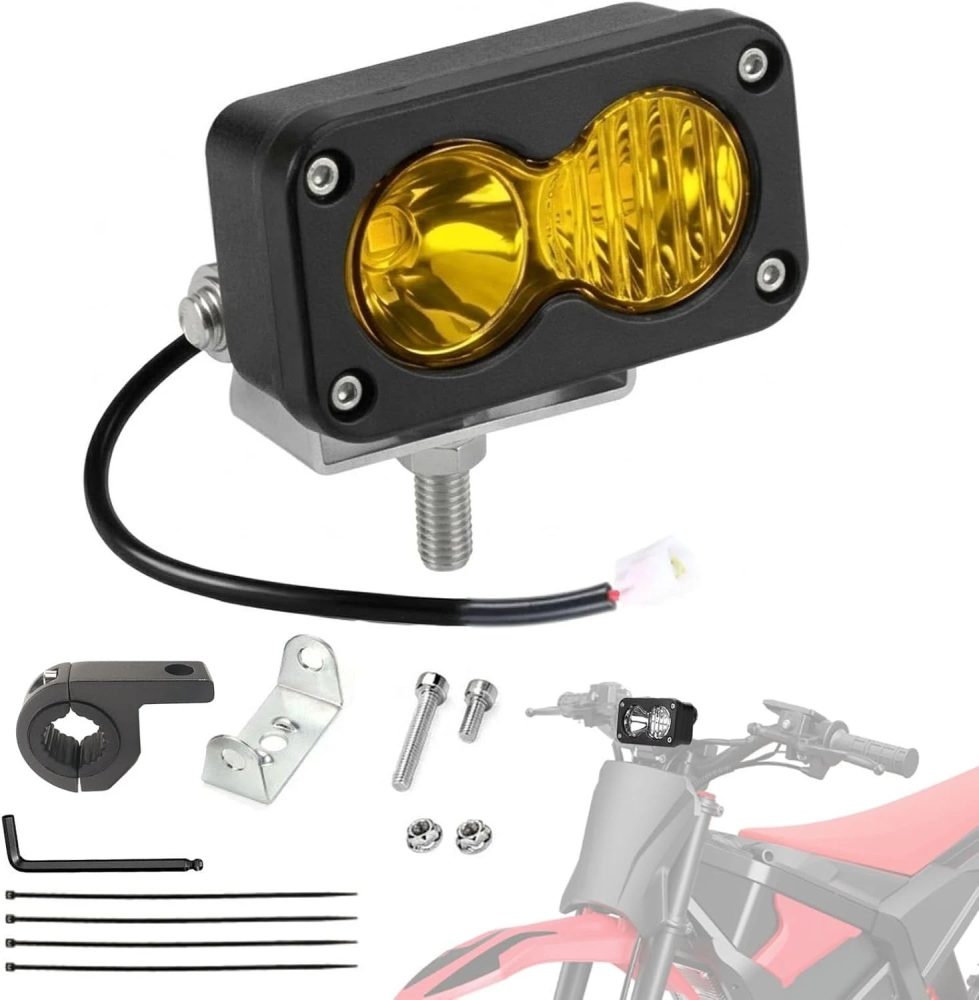 Für Yozma IN 10 Dirt Pit Bike Plug-N-Play 20W LED-Scheinwerfer Dual-Beam 6000K Spot- und Flutlicht-Kombi-Kit Motorrad-Zusatzleuchte