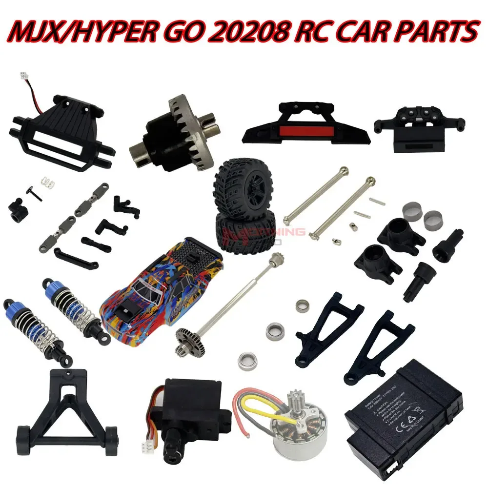MJX RC Hyper Go 20208 RC Autoteile für modifiziertes Zubehör, Autoschale, Schwingarm, Stoßdämpfer, Antriebswelle, Lenksitz