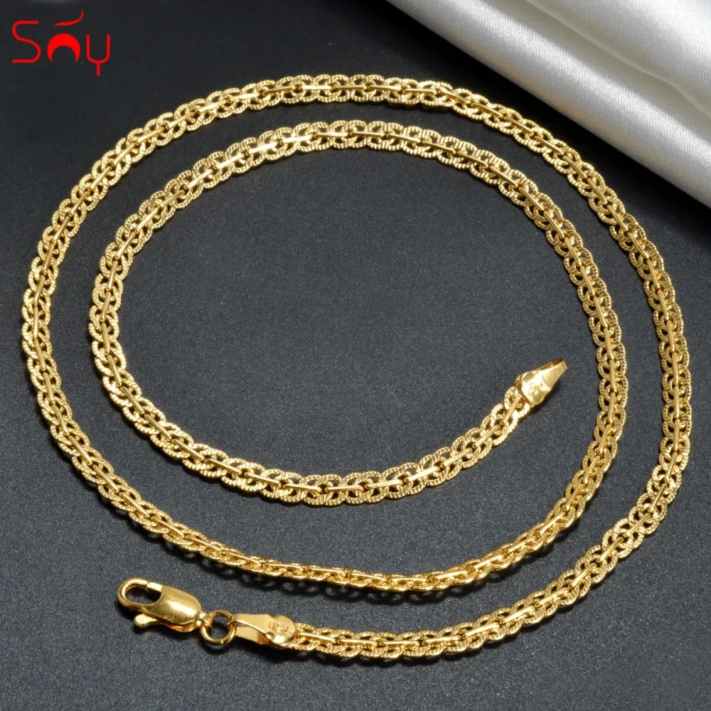 18 Karat vergoldete Gliederkette für Damen und Herren, Kreuz, 5 mm Breite, goldfarbenes Halsband, klassisch, trendig, Alltagskleidung, Hochzeit, Party, Geschenk