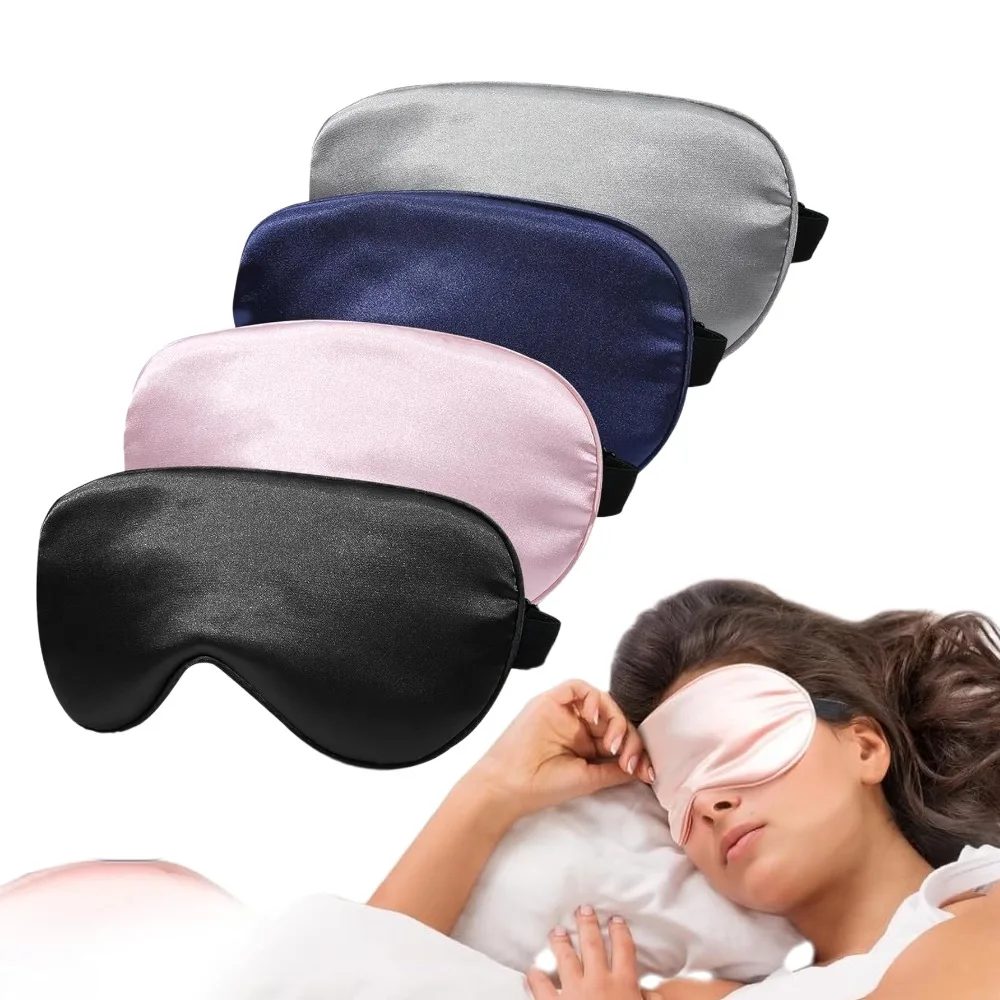 Neue Hot Trave Schlafmaske aus weicher Seide, Augenmasken, Abdeckungen für den Schlaf, 100 % Verdunkelung, Null-Augendruck, Augenbinde mit verstellbarem Riemen