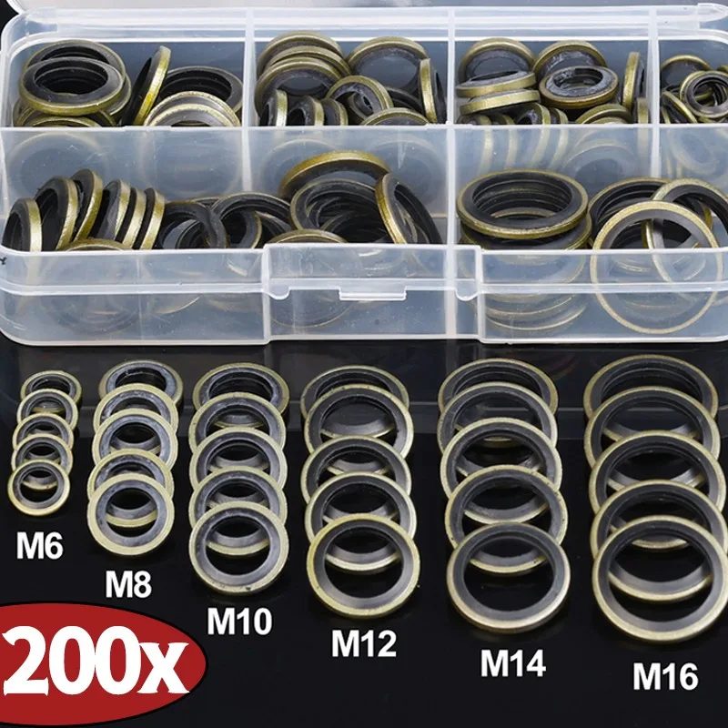 Auto Ölwanne Ablauf Dichtung Kit Entwässerung Bolzen Pad Gummi Ölablassschraube Dichtung Austauschbare Unterlegscheibe Dichtung Set M6 M8 M10 M12 M14 M16
