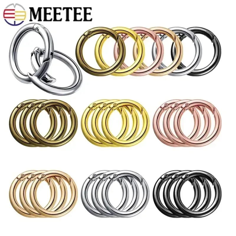 10 Stück 10?38 mm Metall-O-Ring-Federverschlüsse, zu öffnende runde Karabinerhaken, Karabinerhaken, Schlüsselanhänger, Taschen-Clips, DIY-Schmuck, Taschen, Zubehör