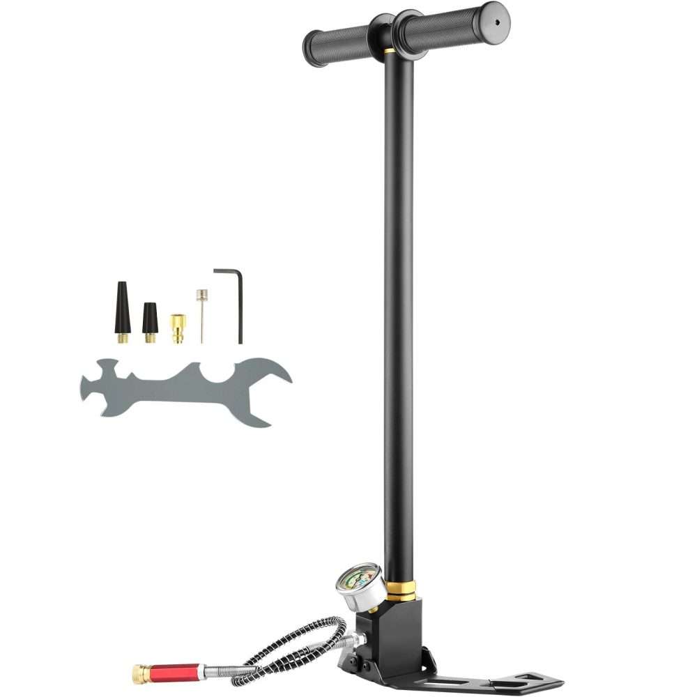 SucceBuy 3-Stufen-PCP-Pumpe 30MPa 4500PSI mit Manometer, Handluftpumpe für Auto-, Fahrrad-, Tauchflaschen- und Paintball-Füllungen