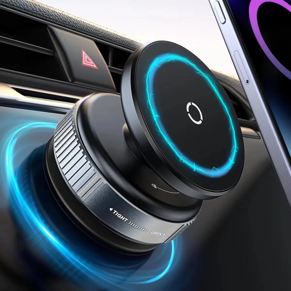 Runder, zusammenklappbarer, magnetischer Autohalter, um 360 Grad drehbare Handyhalterung, starke Magnethalterung für iPhone, Samsung-Ständer