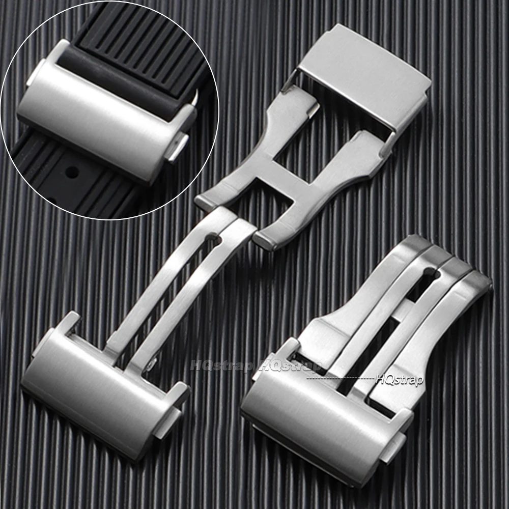 Edelstahl-Uhrenarmband-Schnalle für Hublot Big Bang Silber 20mm 22mm Metall-Doppel-Druckknopf-Schmetterlingsverschluss Armband-Zubehör