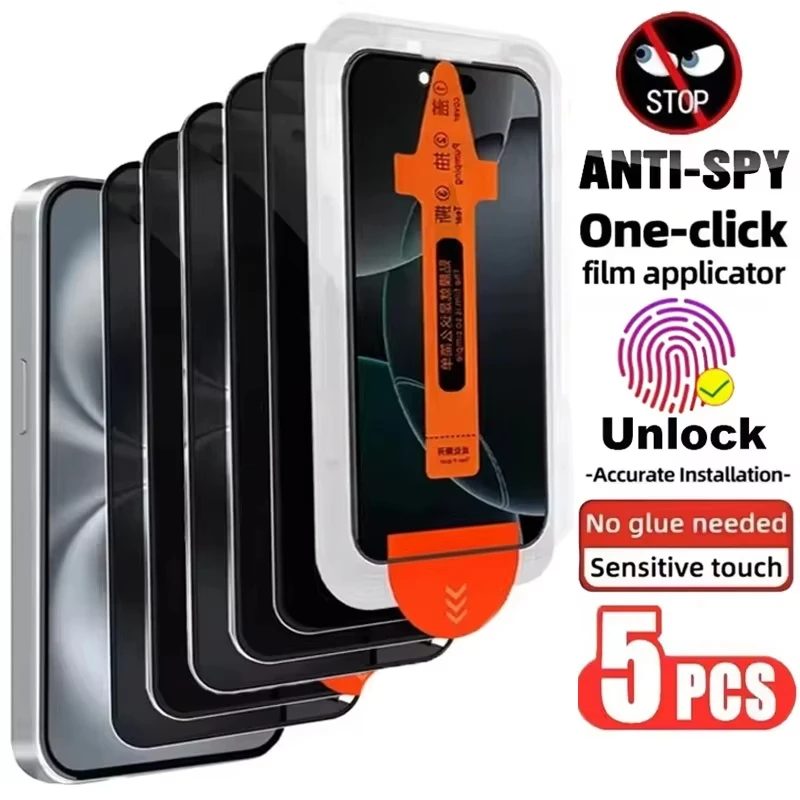1-5 Stück Sichtschutz-Displayschutzfolie mit einfacher Installation für Samsung S26 Ultra S25 Edge S24 S23 Plus S22 S21 Anti-Spy Panzerglas