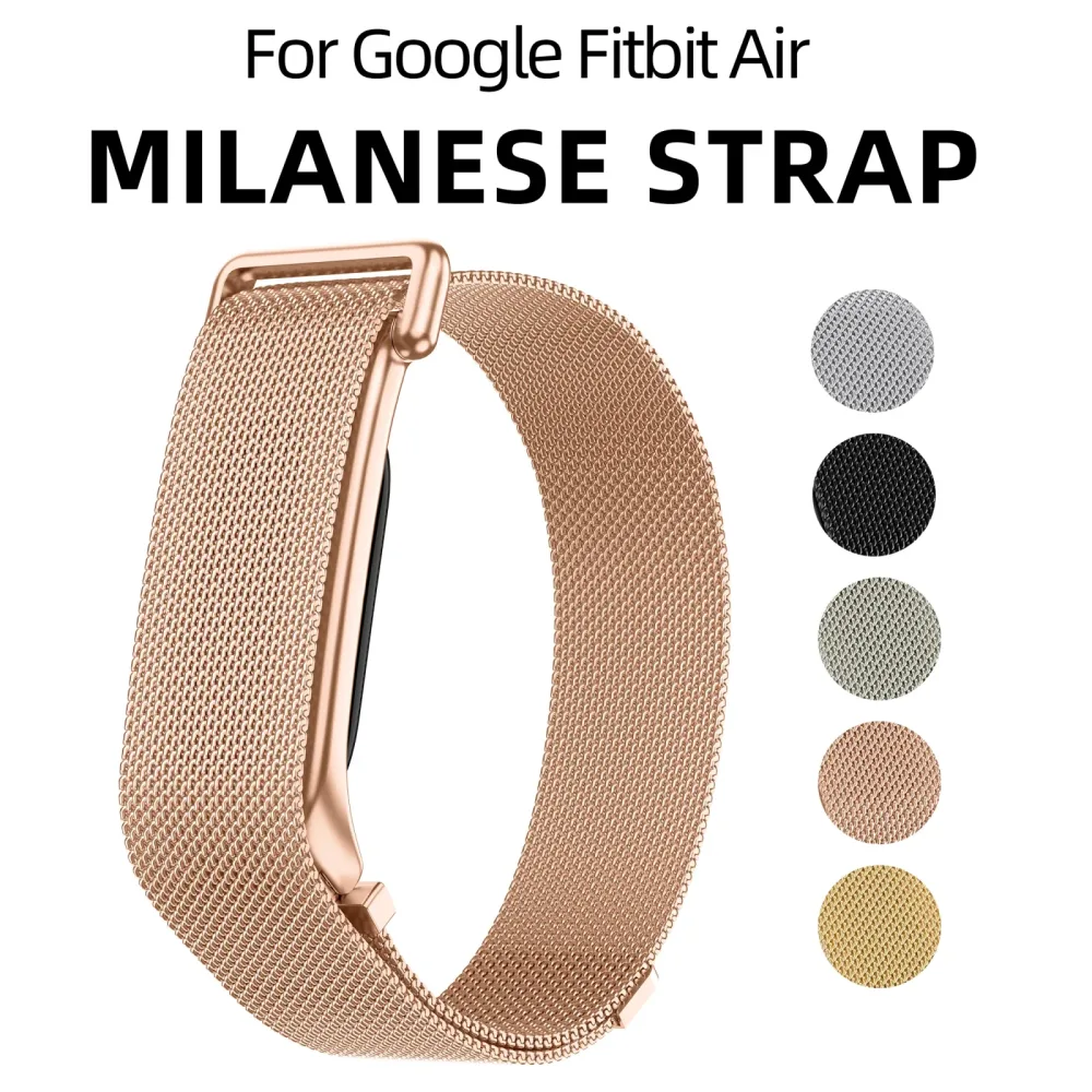 Google Fitbit Air Atmungsaktives Milanaise-Armband Schnellverschluss Verstellbares Weiches Metall-Tracker-Zubehör