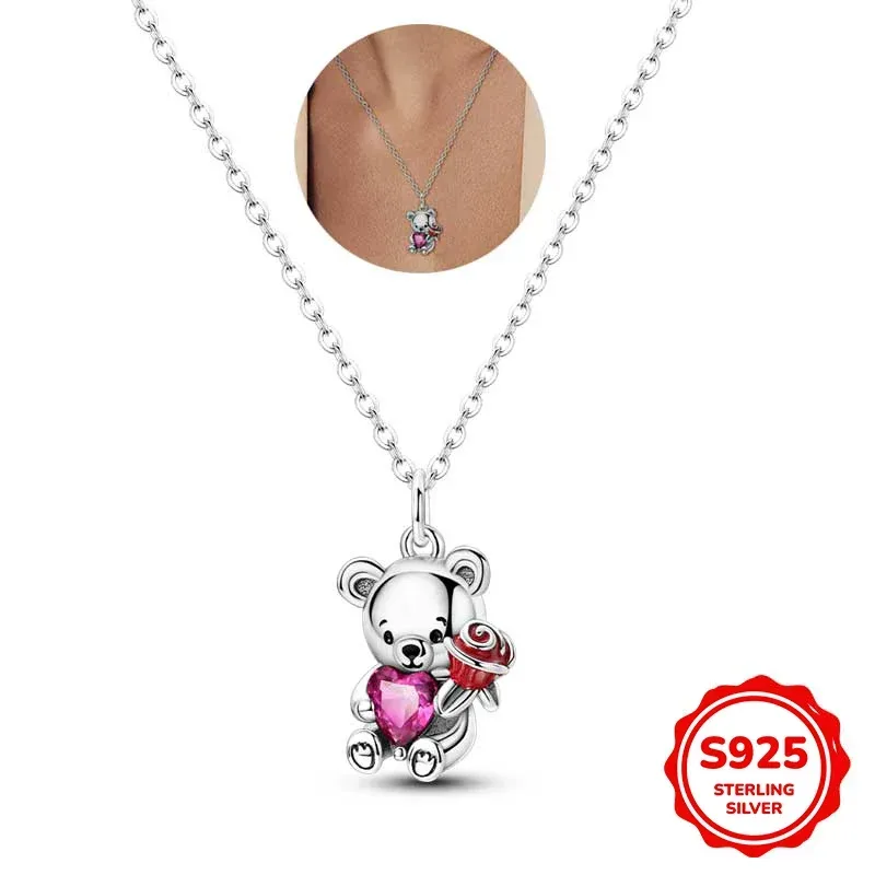 Diese brandneue Valentinstagskollektion aus 925er Sterlingsilber ? die Confession Bear Halskette ist für alle Frauen geeignet.