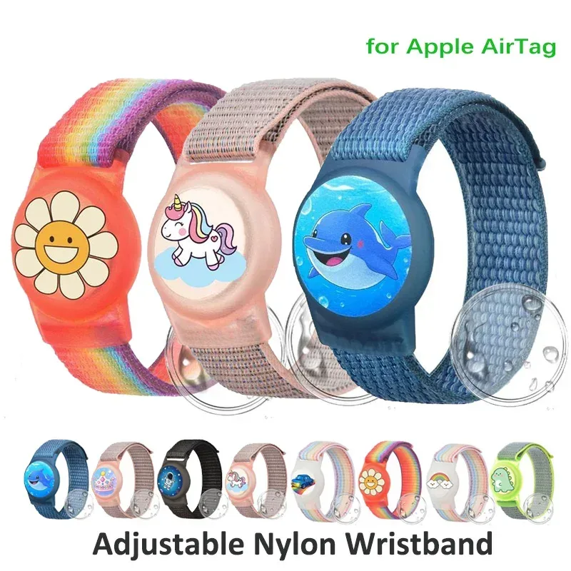 Wasserdichtes Nylon-Armband für Apple AirTags Locator Kinder-Armband Kratzfeste Abdeckung Zubehör für Airtag GPS-Tracker-Halter