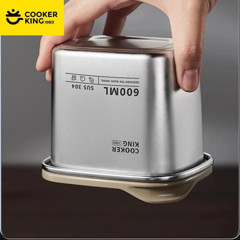 COOKER KING Lebensmittel-Aufbewahrungsbox, Edelstahl, tragbar, für Obst, Mittagessen, Bento-Box, Lebensmittelqualität, versiegelte Aufbewahrungsbox für Zuhause, Frischhaltebox