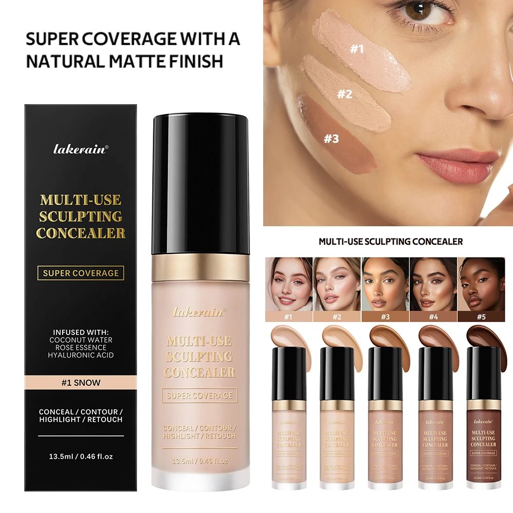 Langanhaltender Concealer, matte Foundation, Mehrzweckcreme, ölfrei, Highlight und Retouch, Gesichts-Make-up-Produkte für Frauen